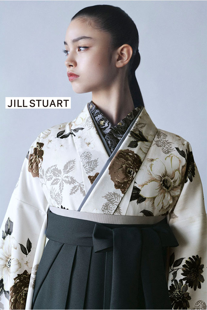 TAKAZENのレンタル袴 JILL STUARTブランド袴　オフホワイト/オフカラー　クチナシ　ヴィンテージ　ブーツスタイル　洋風　きれいめ【通販可】R26049