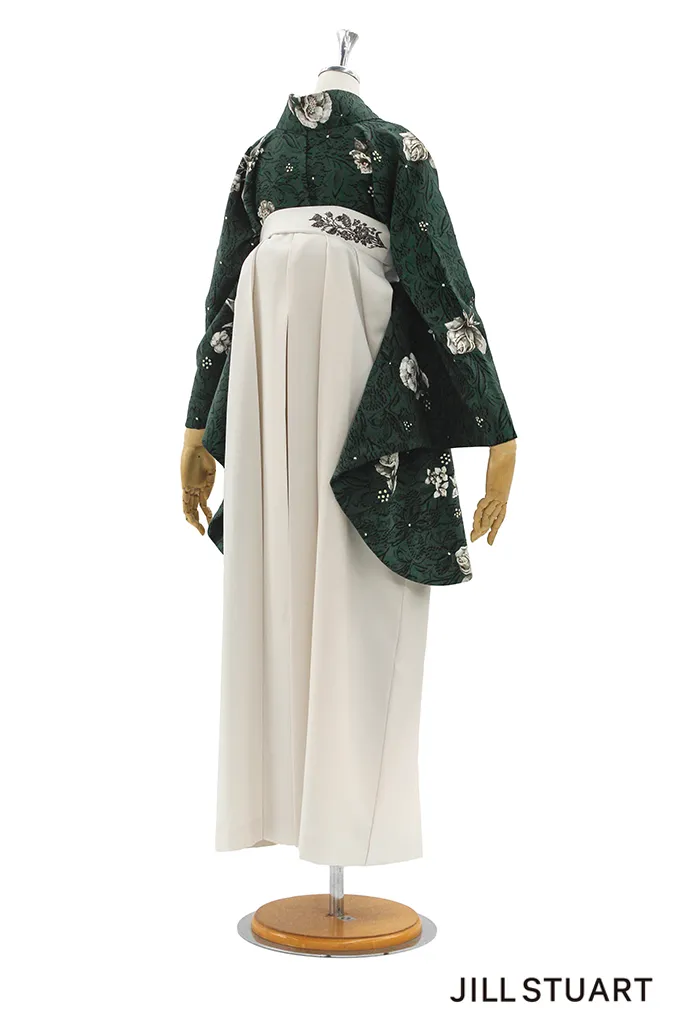 TAKAZENのレンタル袴 JILL STUARTブランド袴　グリーン　フルール　大人っぽい　上品　ブーツスタイル　洋風　きれいめ【通販可】R26051