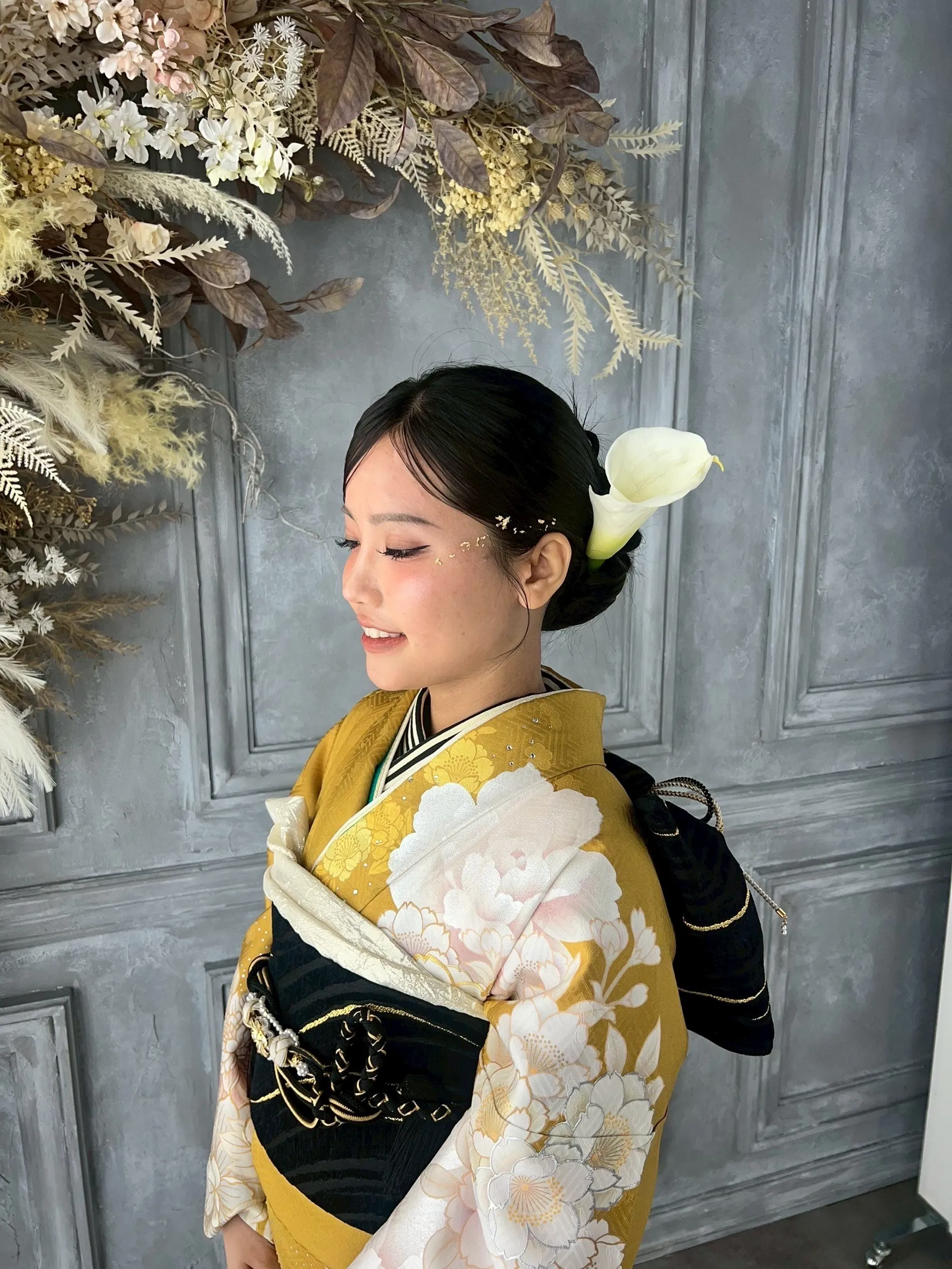 成人式　前撮り　梅田　袴　くすみカラー　かわいい　イマドキ　淡色　古典　タカゼン　撮影