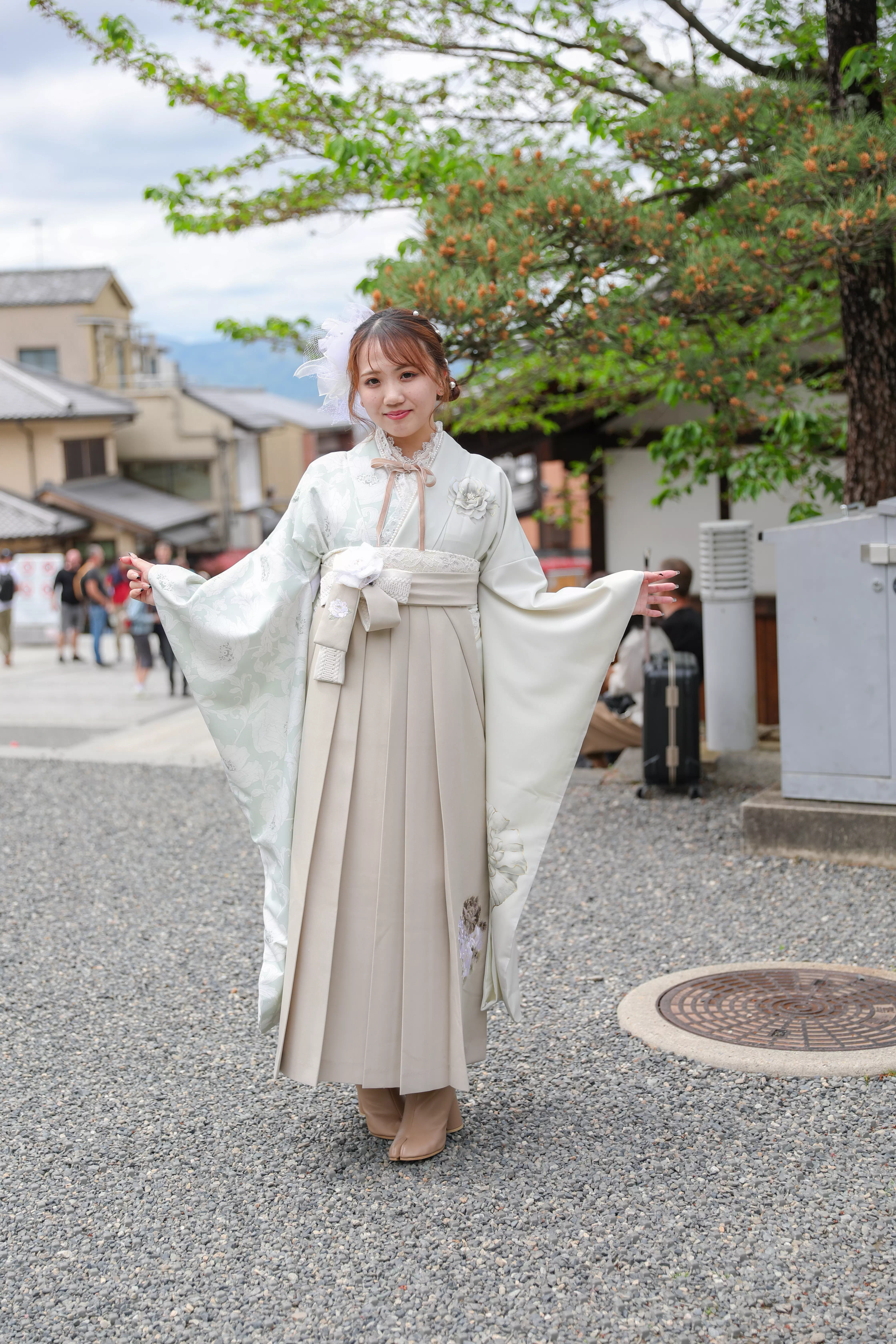TAKAZEN神戸店　袴　袴レンタル　神戸　イマドキ　かわいい　ブーツ　被らない　フリフリ　レース　ピンク　