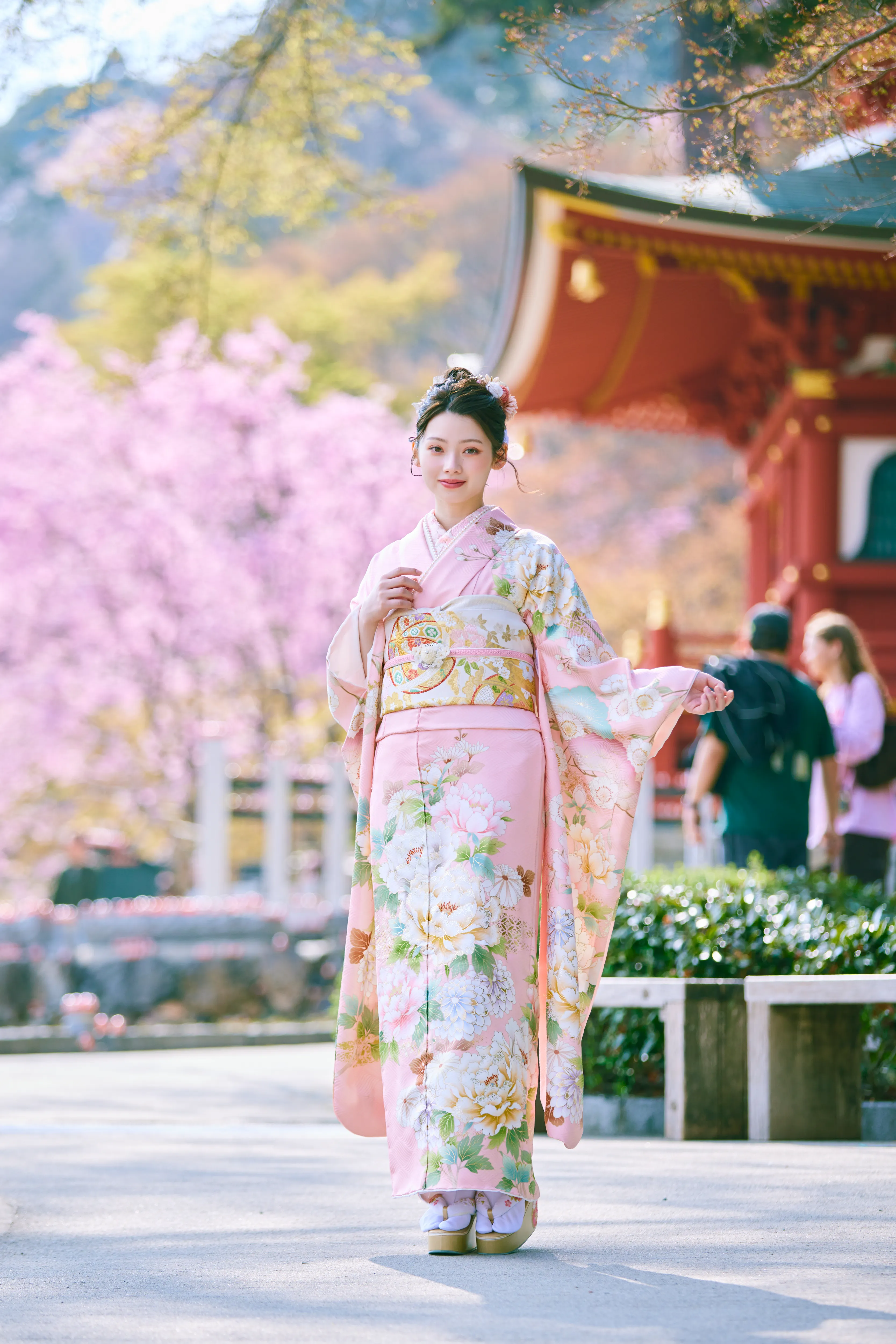 成人式　前撮り　梅田　袴　くすみカラー　かわいい　イマドキ　淡色　古典　タカゼン　撮影