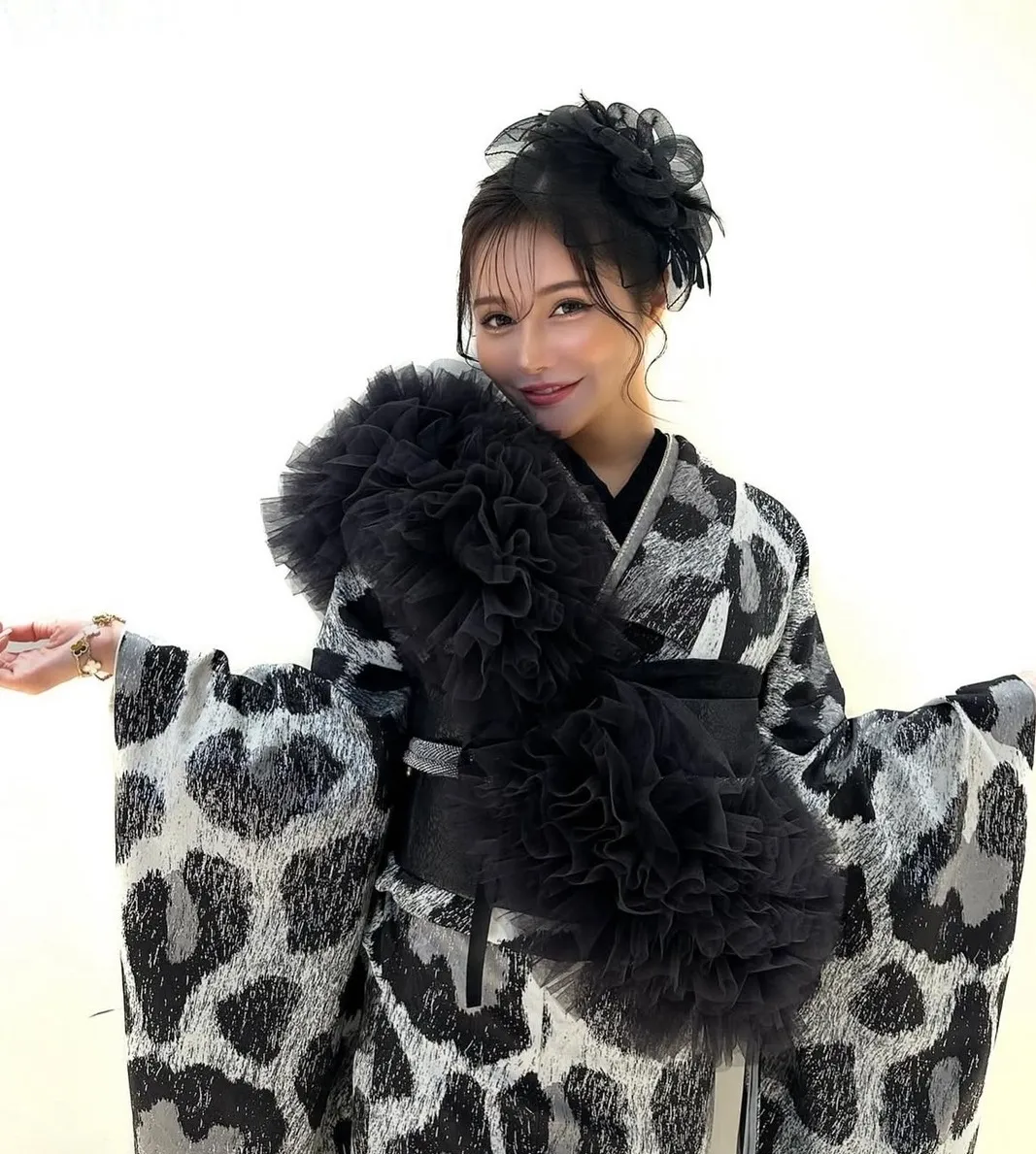 のいちゃん　バースデーイベント　TAKAZEN　振袖　ヒョウ柄　かっこいい