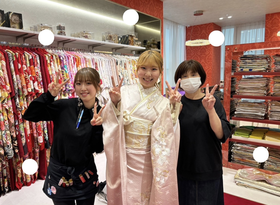 大阪 梅田 振袖 ピンク 可愛い