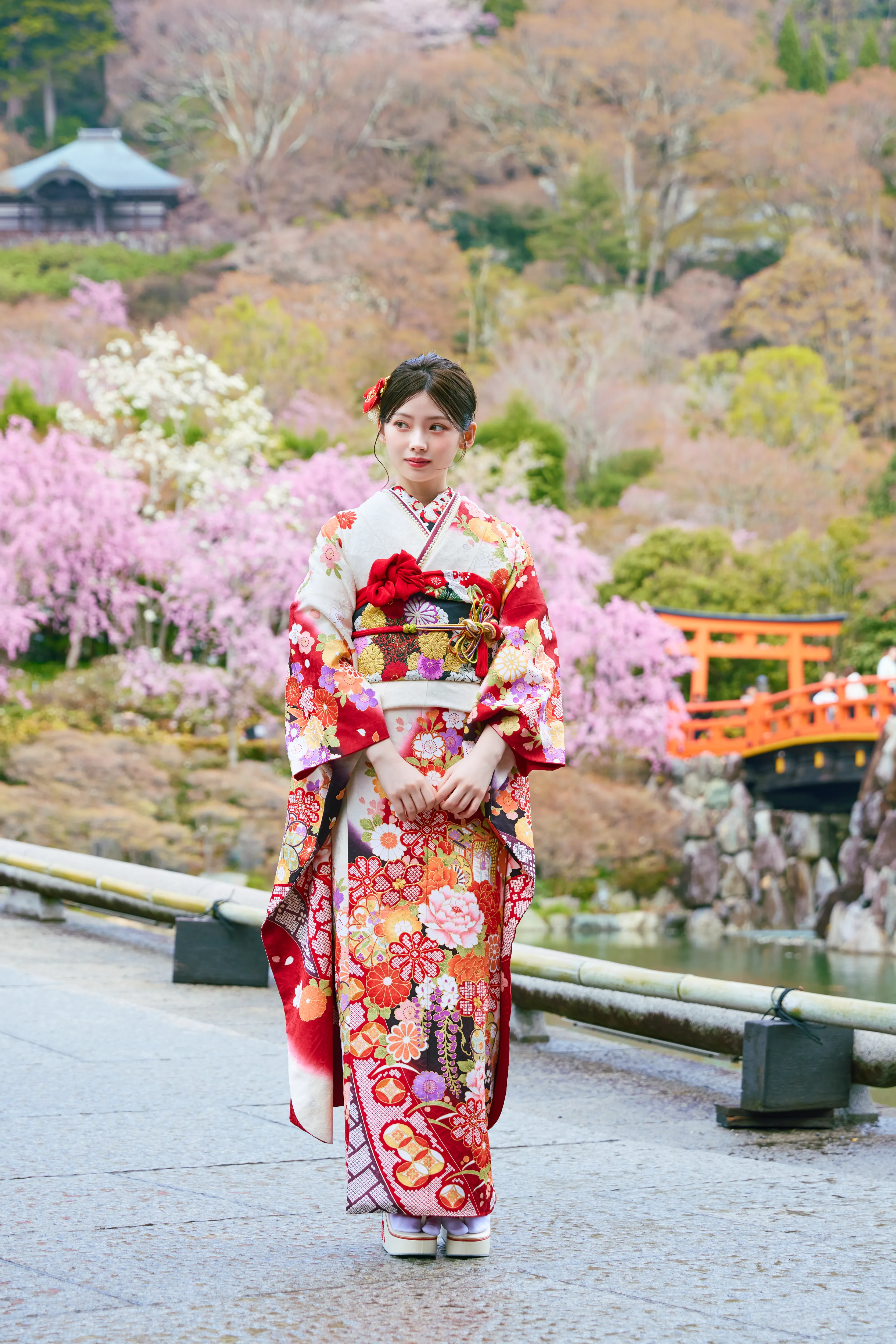 成人式　前撮り　梅田　袴　くすみカラー　かわいい　イマドキ　淡色　古典　タカゼン　撮影