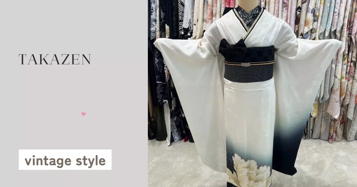 【TAKAZEN神戸旧居留地店】♡2日グラデーションがかわいいヴィンテージスタイルのお振袖のご紹介です♡