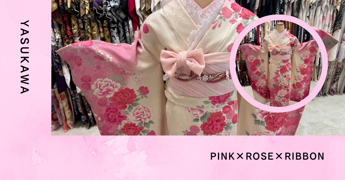 【TAKAZEN神戸旧居留地店】♡8日　本日はピンク色が可愛らしい安カワのお振袖のご紹介です♪小物でより可愛くコーディネートしちゃいましょう♡
