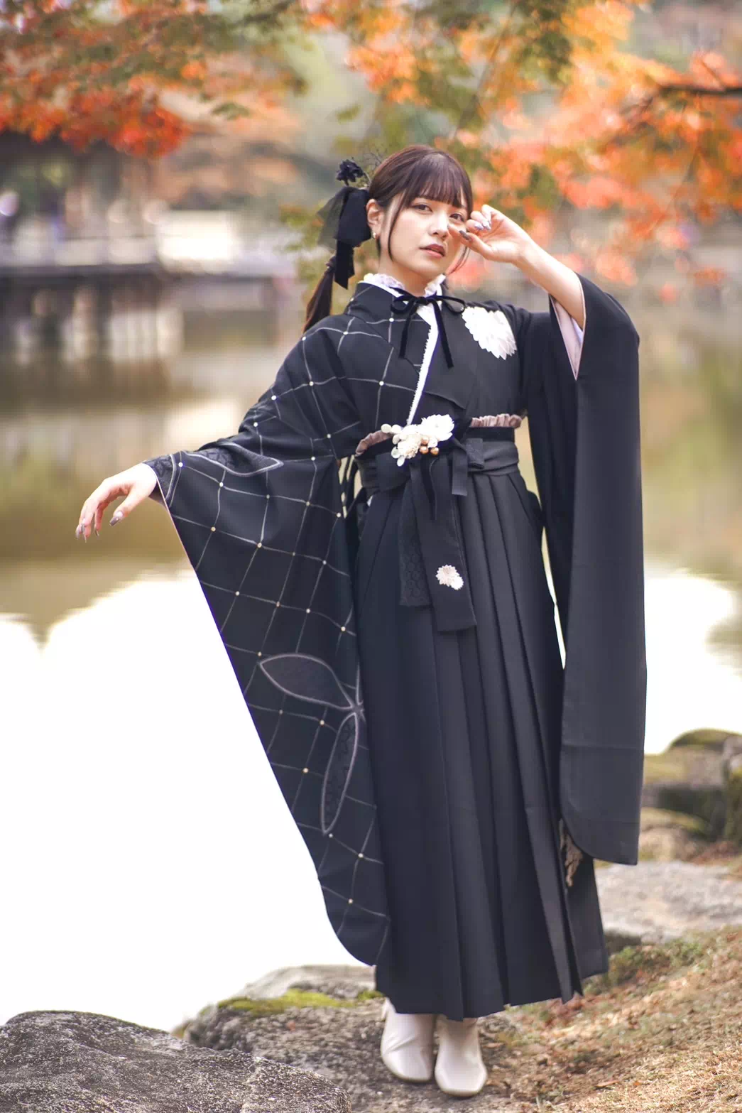 TAKAZEN神戸店　袴　袴レンタル　神戸　イマドキ　かわいい　ブーツ　被らない　フリフリ　レース　ピンク　