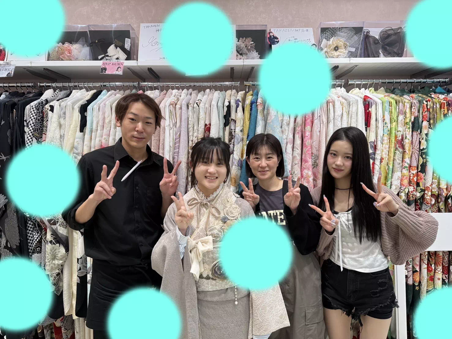 【TAKAZEN神戸旧居留地店】♡23日　ジャガード×レース生地がかわいいお振袖姫ちゃん♡立体花がかわいく誰とも被らないイマドキコーデ♡