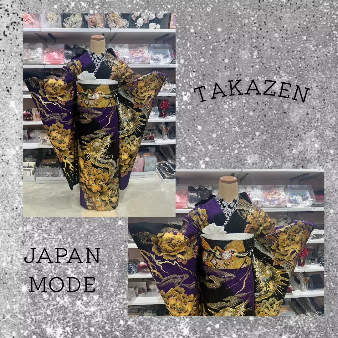 TAKAZEN神戸旧居留地店　成人式　振袖　ジャパンモード　アンジェ着用振袖　振袖レンタル　振袖を渋くかっこよく着こなしたい　和柄