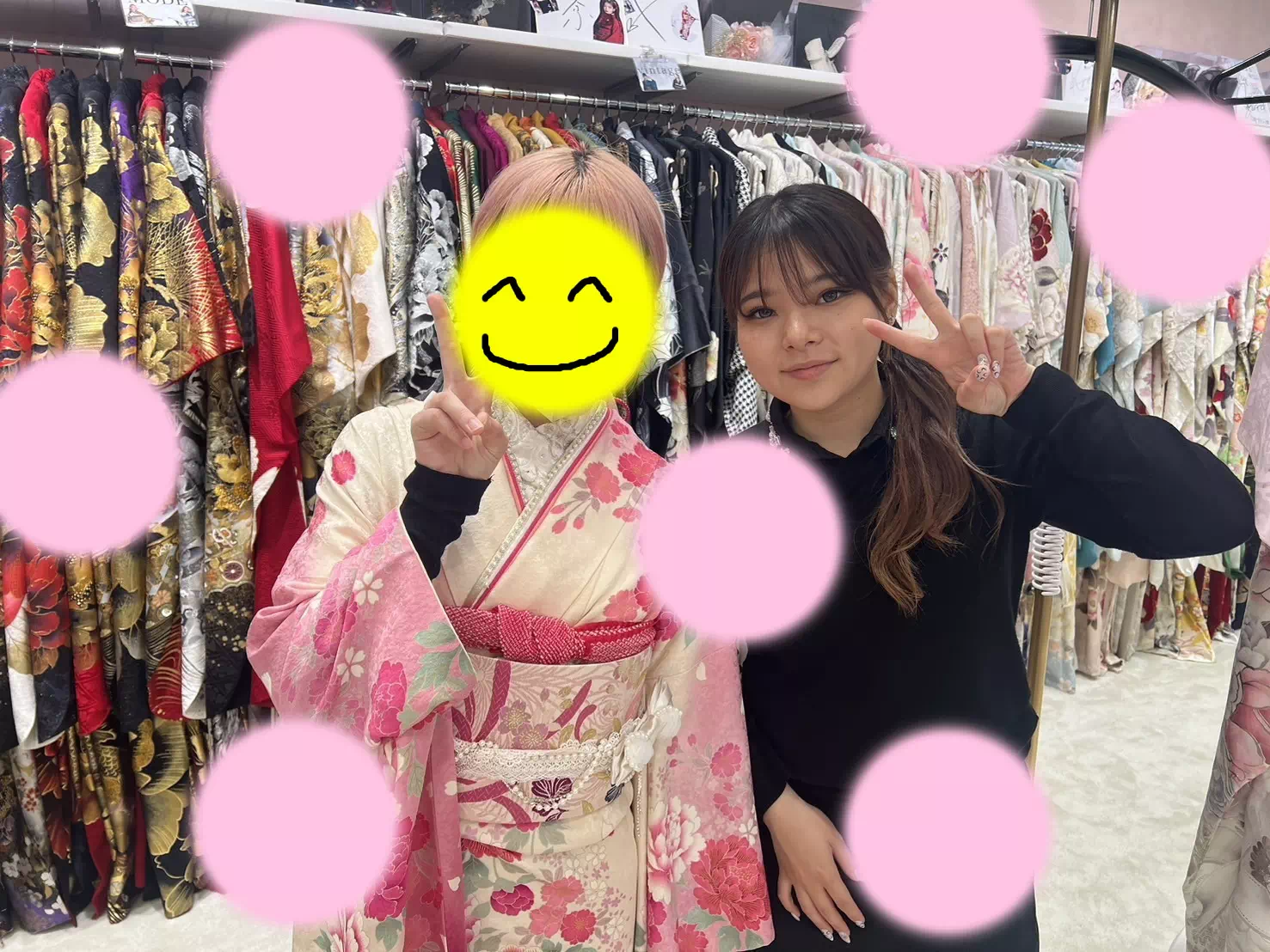 TAKAZEN神戸旧居留地店　前撮り撮影会　イマドキ　カワイイ　コディネート　振袖　レンタル　袴　