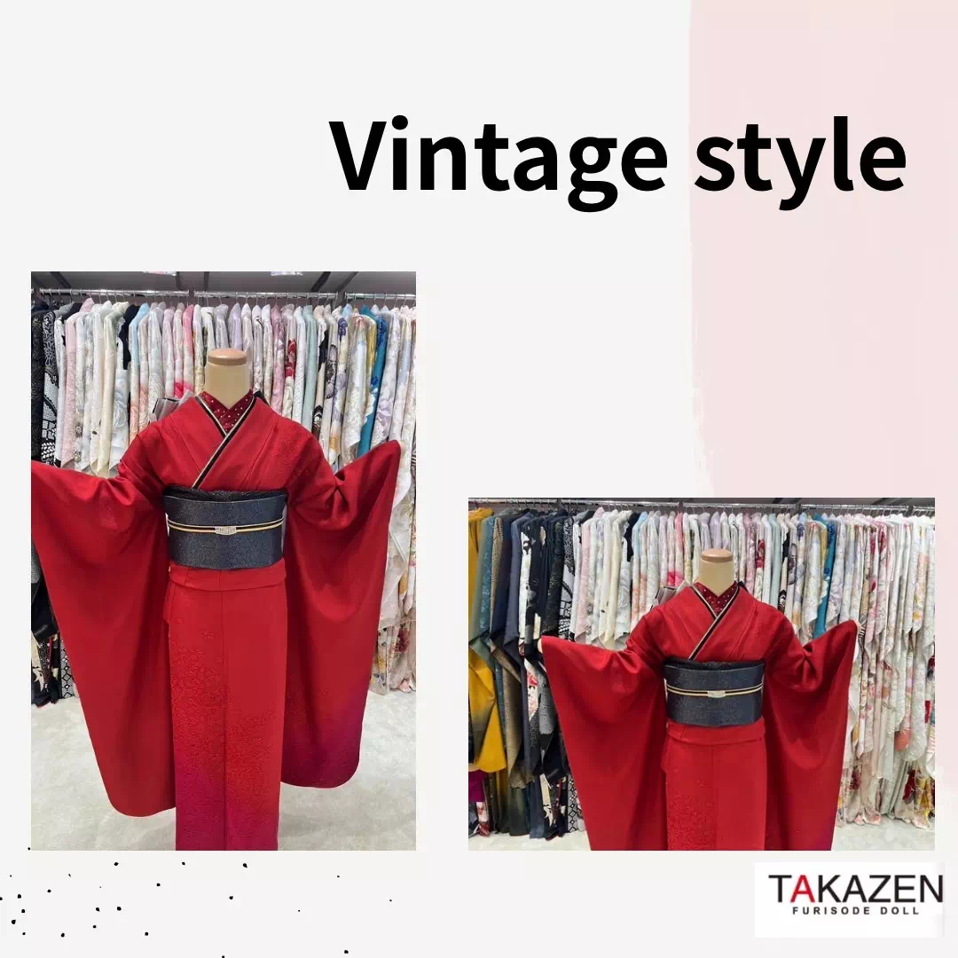 TAKAZEN神戸旧居留地店　前撮り撮影会　イマドキ　カワイイ　コディネート　振袖　レンタル　赤色