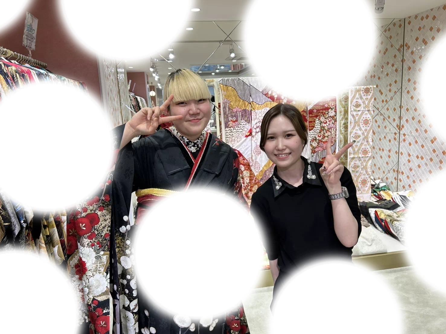 TAKAZEN姫路店　姫路市　成人式　卒業式　袴　振袖　イマドキ振袖　キラキラ　ヘップバーン　　白　金
