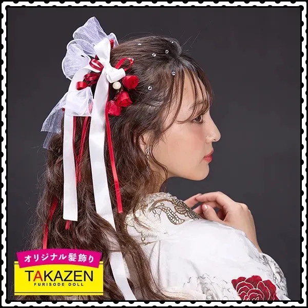 TAKAZEN　タカゼン　成人式振袖レンタル　髪飾り　リボン　バラ　洋風　かわいい