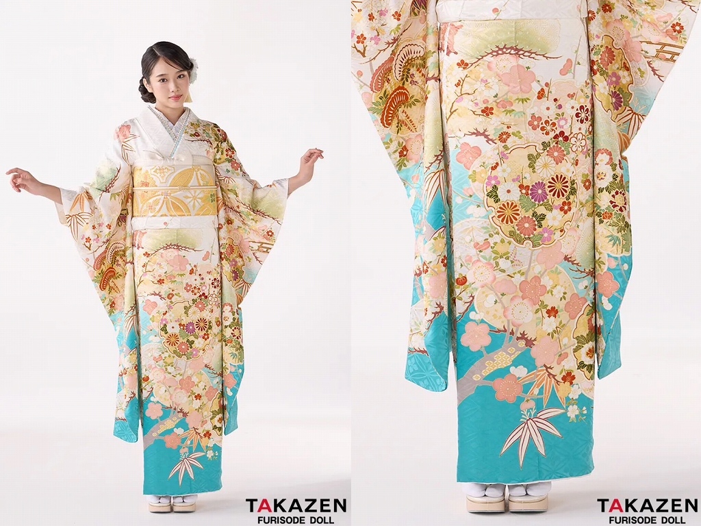 振袖　レンタル　奈良　プレミアム古典　吉澤織物/最高級金彩手描友禅/匠　白水色　おしとやか　爽やか　綺麗　上品　天翔天音【通販可】26028