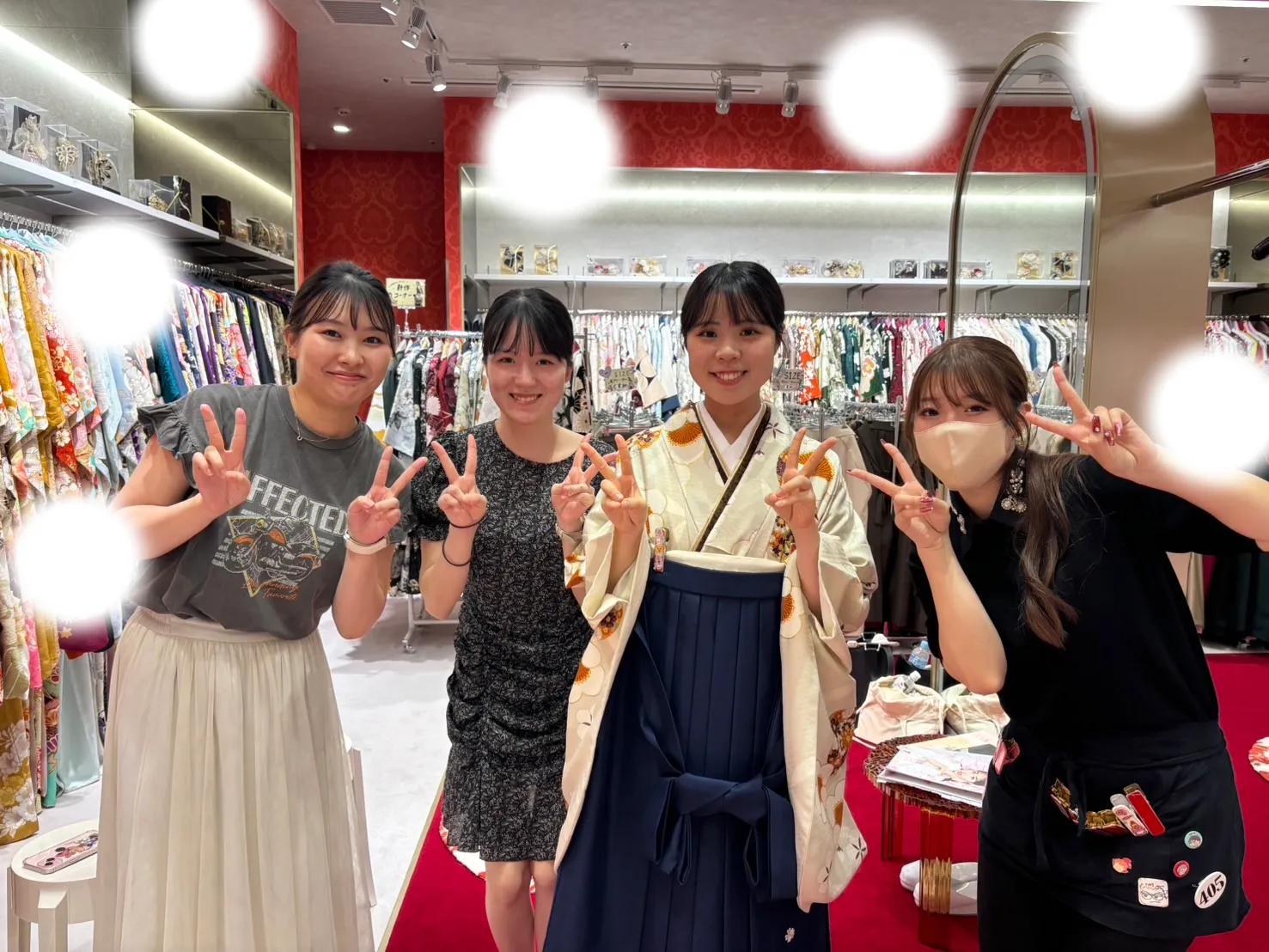 成人式　前撮り　梅田 袴　くすみカラー　紺色袴