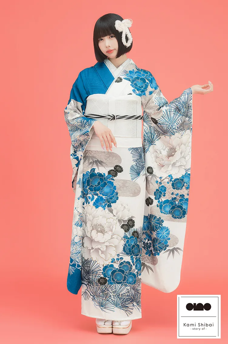 ターコイズブルー 花柄 振袖 振袖 レンタル 成人式 21点セット レトロ 成人式セット 花 青系
