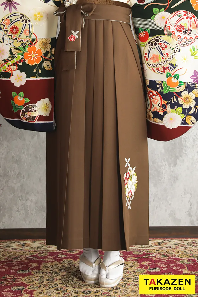 TAKAZENのレンタル袴 正統派古典　エンジ/青　鞠柄　清楚　王道　きれいめ　定番　今田美緒ブランド袴【通販可】K21010