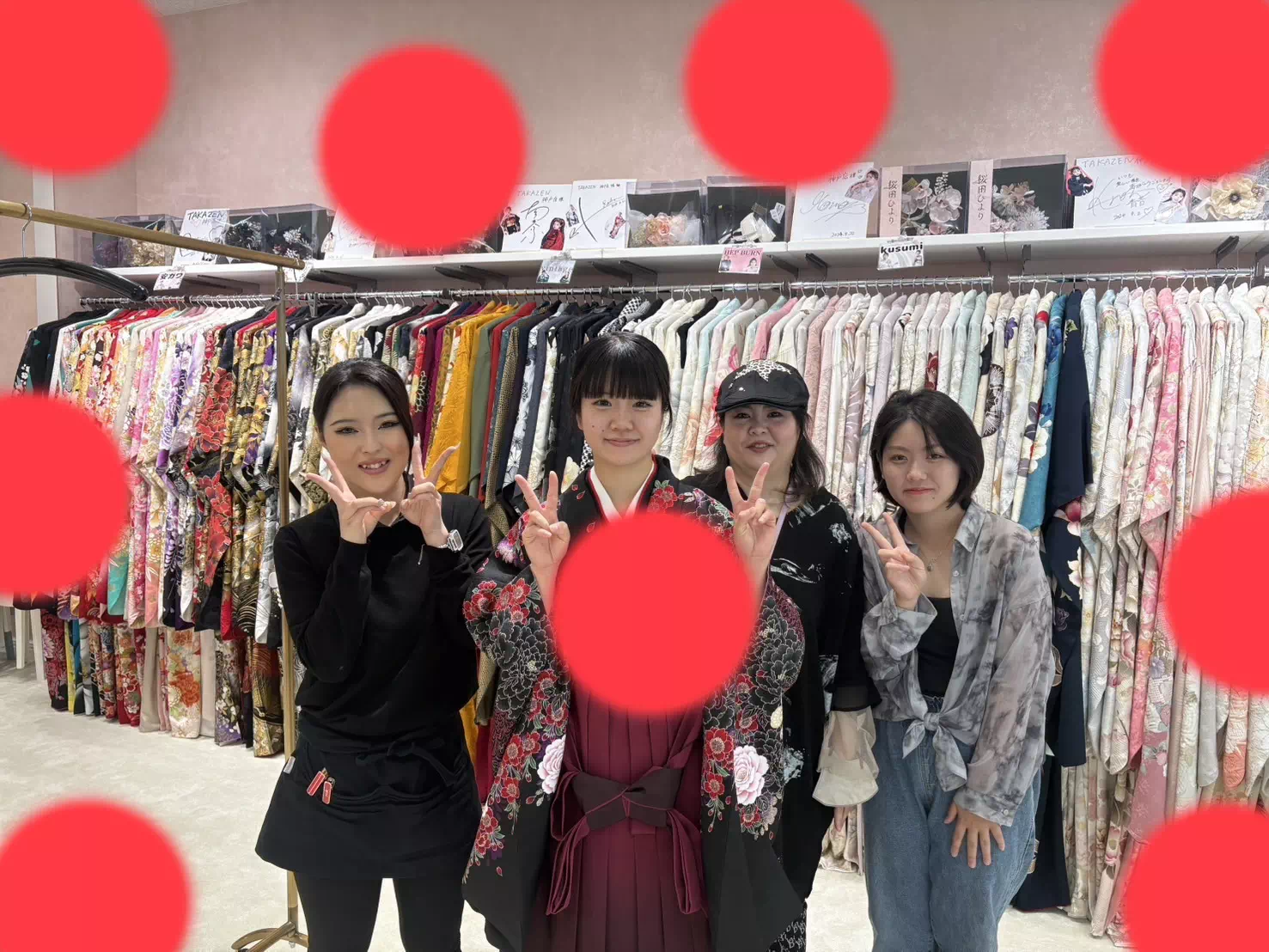 TAKAZEN神戸店　前撮り撮影会　イマドキ　カワイイ　コディネート　振袖　レンタル　袴　
