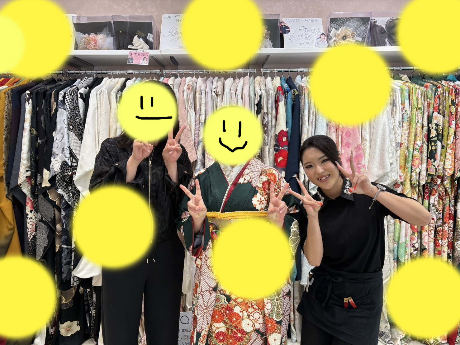 TAKAZEN神戸店　前撮り撮影会　イマドキ　カワイイ　コディネート　振袖　レンタル　袴　
