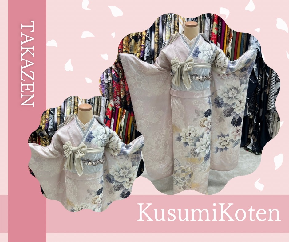 TAKAZEN神戸店　前撮り撮影会　イマドキ　カワイイ　コディネート　振袖　レンタル　袴　　くすみカラー　くすみ古典