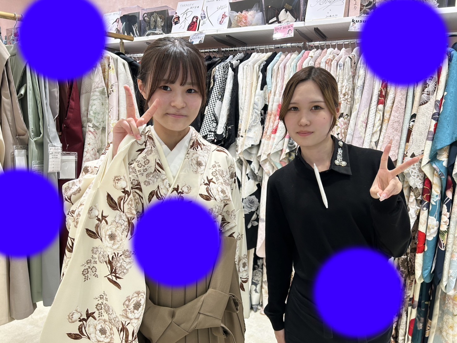 TAKAZEN神戸店　前撮り撮影会　イマドキ　カワイイ　コディネート　振袖　レンタル　袴　