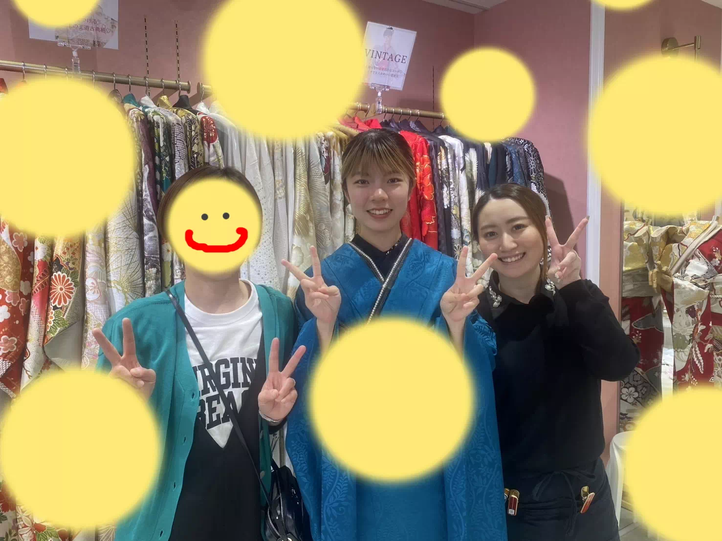 TAKAZEN姫路店　加古川市　高砂市　人気振袖　振袖レンタル　姫路市　成人式　卒業式　袴　振袖　ヴィンテージスタイル　青　シンプル