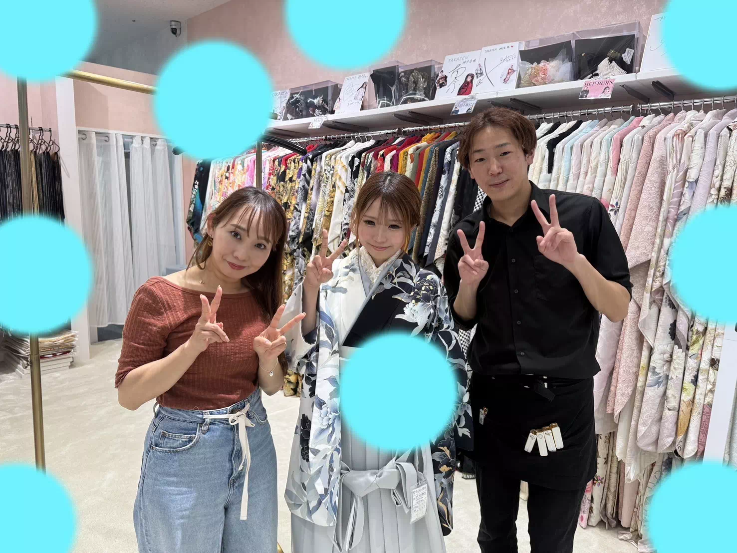 TAKAZEN神戸店　前撮り撮影会　イマドキ　カワイイ　コディネート　振袖　レンタル　袴　