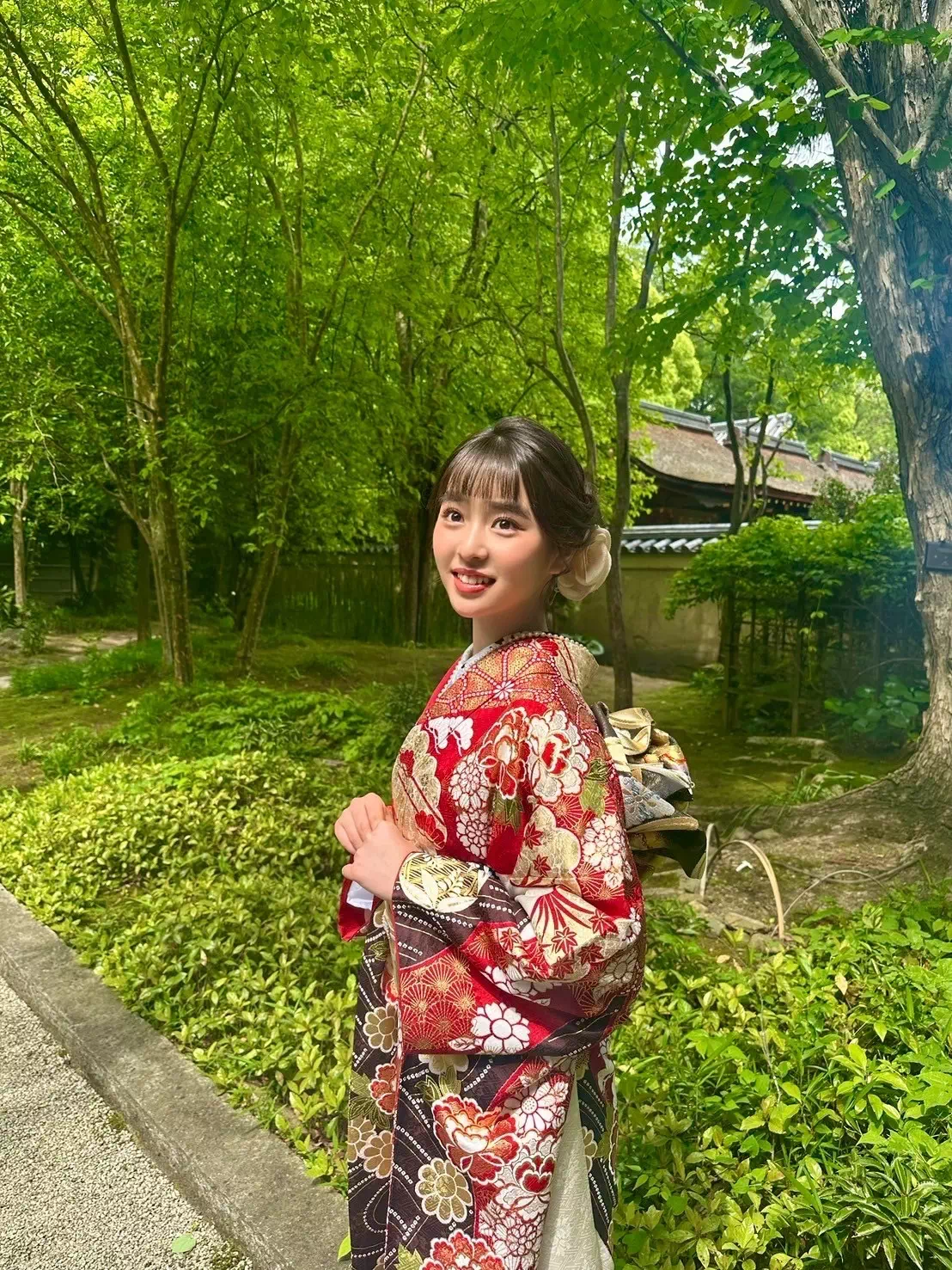 TAKAZEN姫路店　姫路市　卒業式　袴　チェック　チョーカー　リボン　黒　
