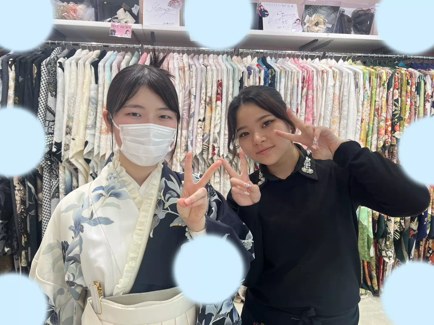 TAKAZEN神戸店　前撮り撮影会　イマドキ　カワイイ　コディネート　振袖　レンタル　袴　