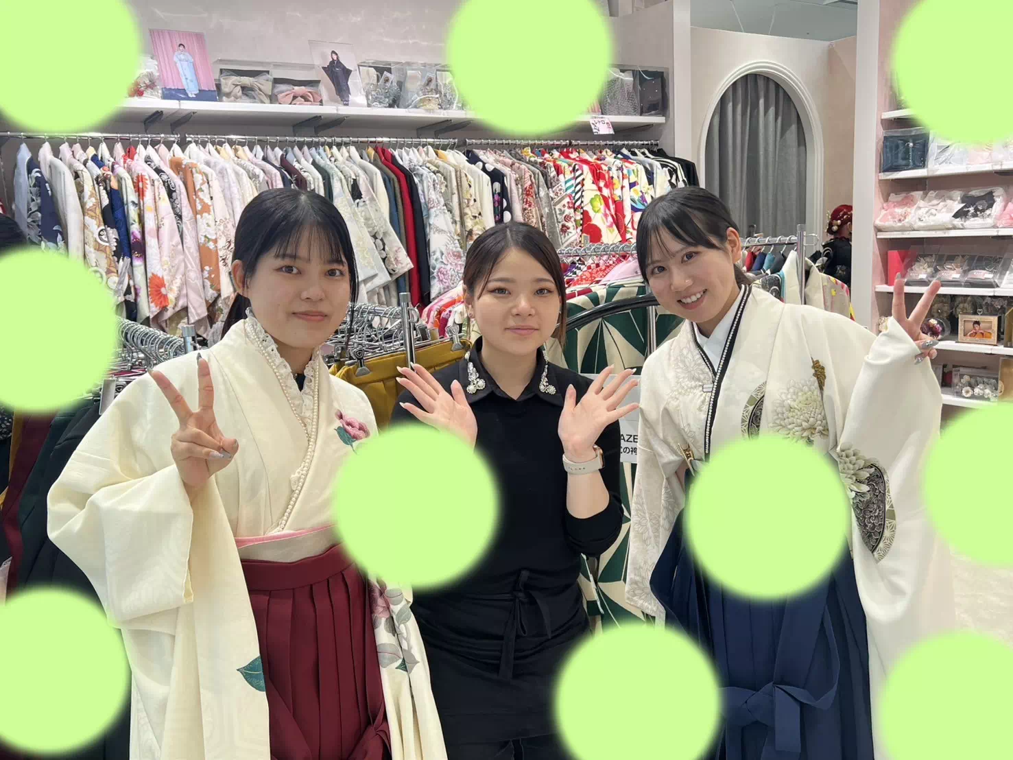 TAKAZEN神戸店　前撮り撮影会　イマドキ　カワイイ　コディネート　振袖　レンタル　袴　