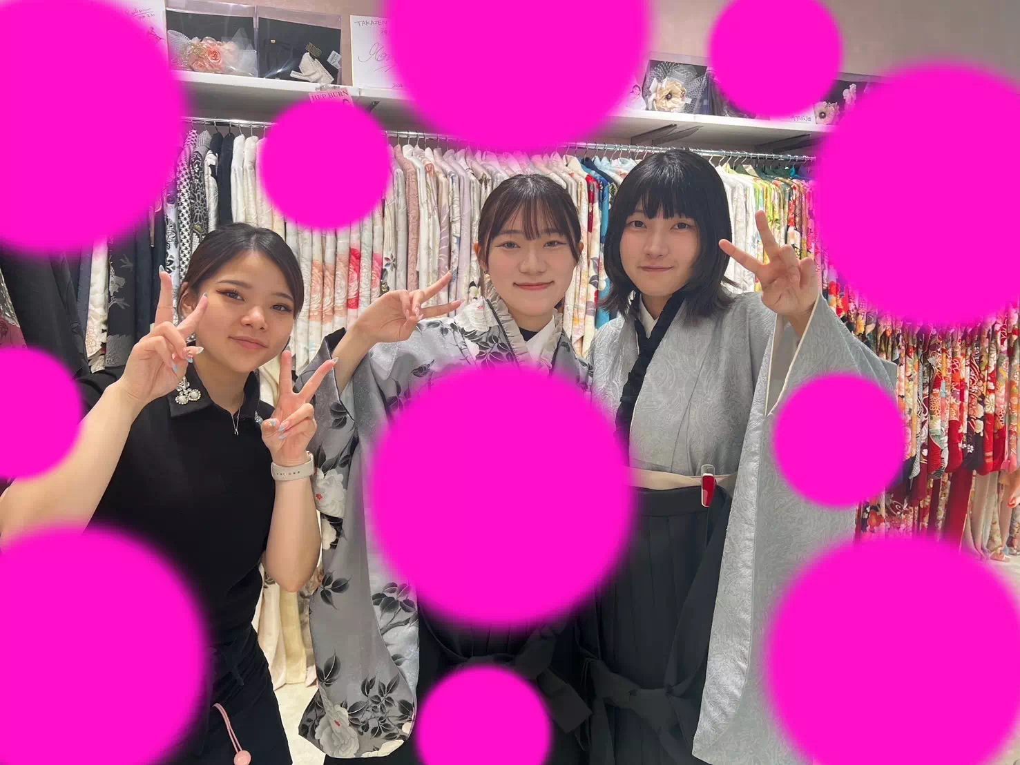 TAKAZEN神戸旧居留地店　前撮り撮影会　イマドキ　カワイイ　コディネート　振袖　レンタル　袴　
