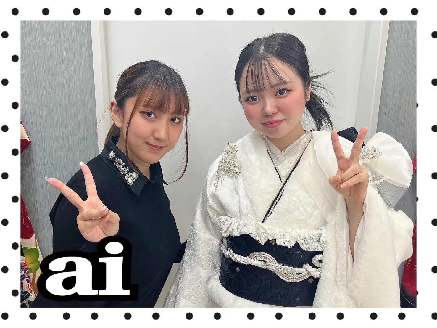振袖　レンタル　最新作ヘップバーンシュシュ　白/オールホワイト/真っ白　ファー/ジャガード生地　リボン・キラキラパーツ付き　ふわふわ振袖　誰ともかぶらない　珍しい　伊藤桃々【通販可】26015 5