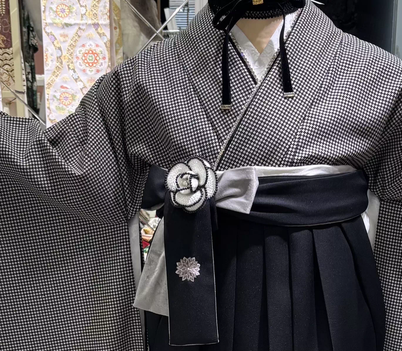 TAKAZEN姫路店　姫路市　卒業式　袴　チェック　チョーカー　リボン　黒　