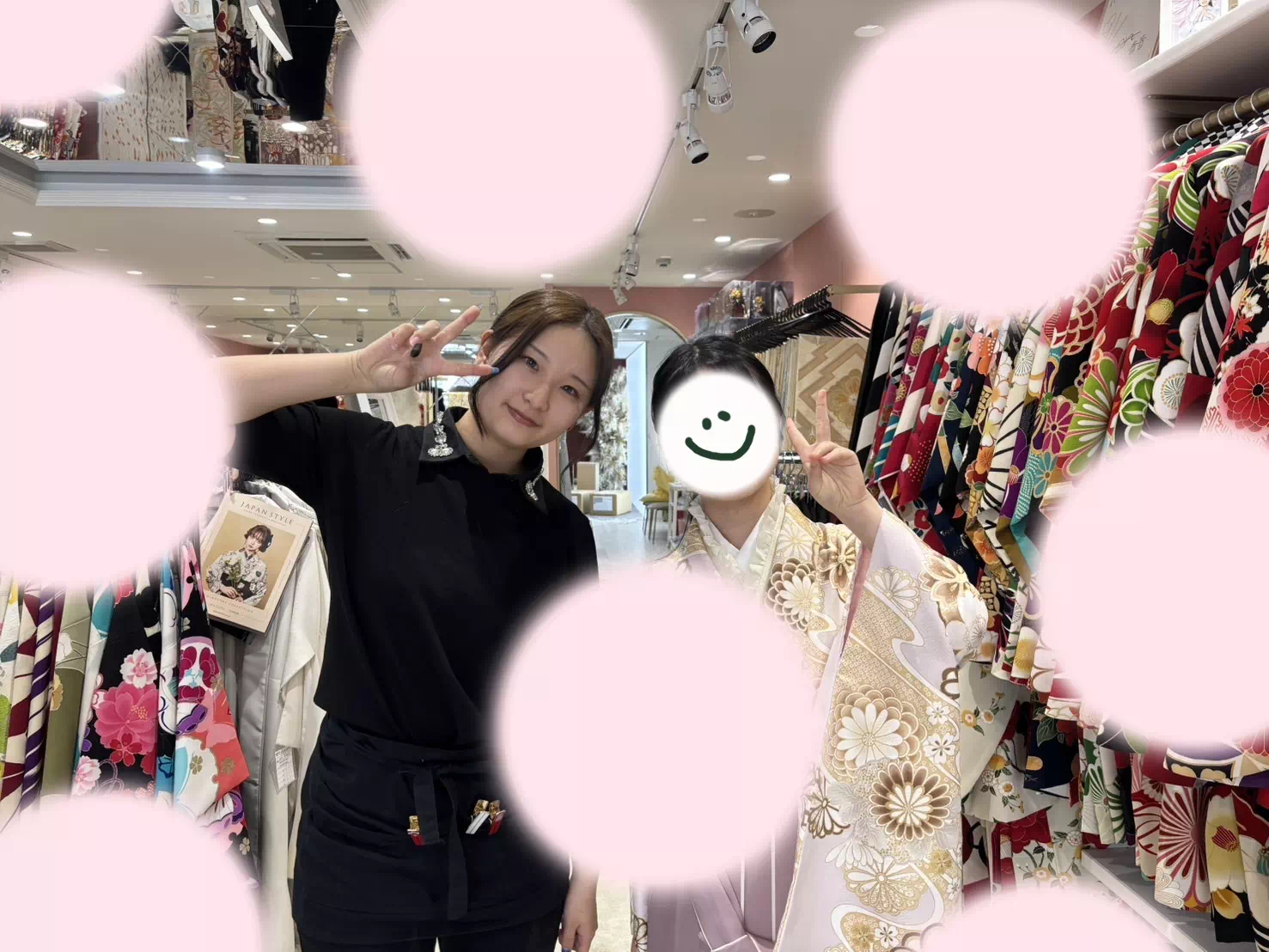 TAKAZEN姫路店　姫路市　成人式　卒業式　袴　振袖　イマドキ振袖　キラキラ　くすみカラー　ピンク