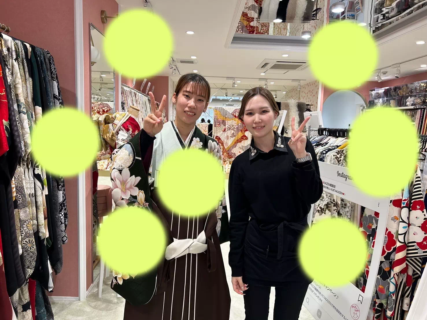 TAKAZEN姫路店　姫路市　卒業式　袴　チェック　チョーカー　リボン　黒　