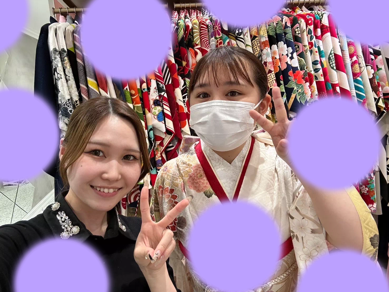 TAKAZEN姫路店　姫路市　卒業式　袴　チェック　チョーカー　リボン　黒　