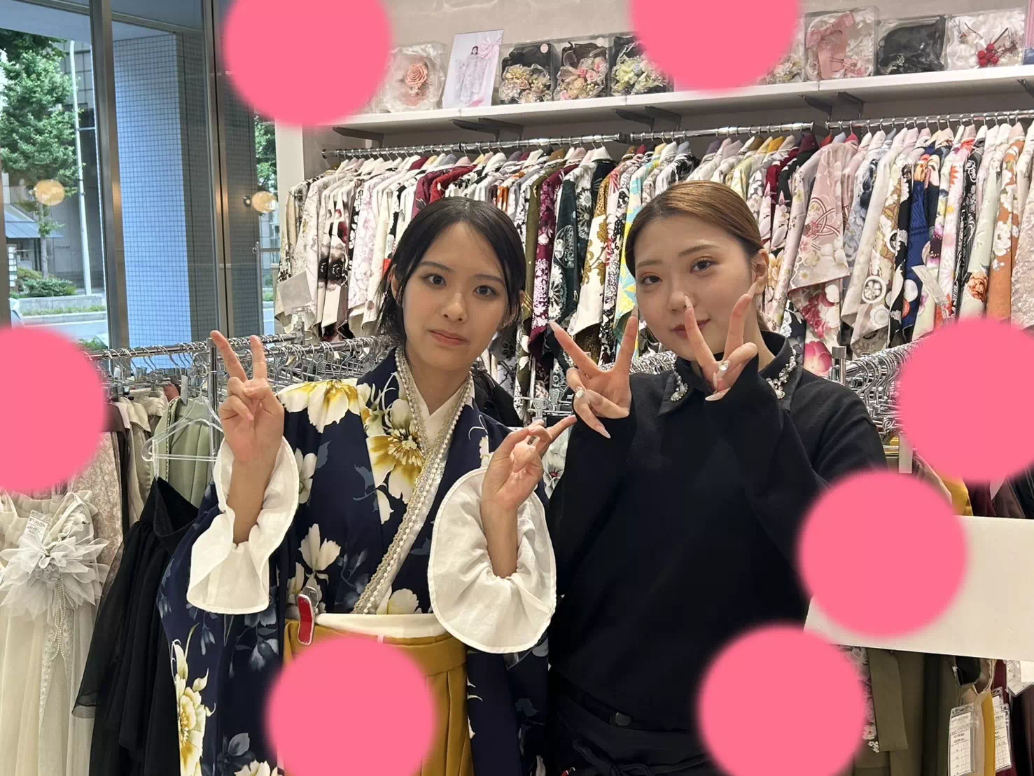 【TAKAZEN神戸旧居留地店】♡13日　青色の小振袖に黄色の袴コーデのおとなっぽ姫ちゃん♡イマドキ袴コーデにしあげましょう♪