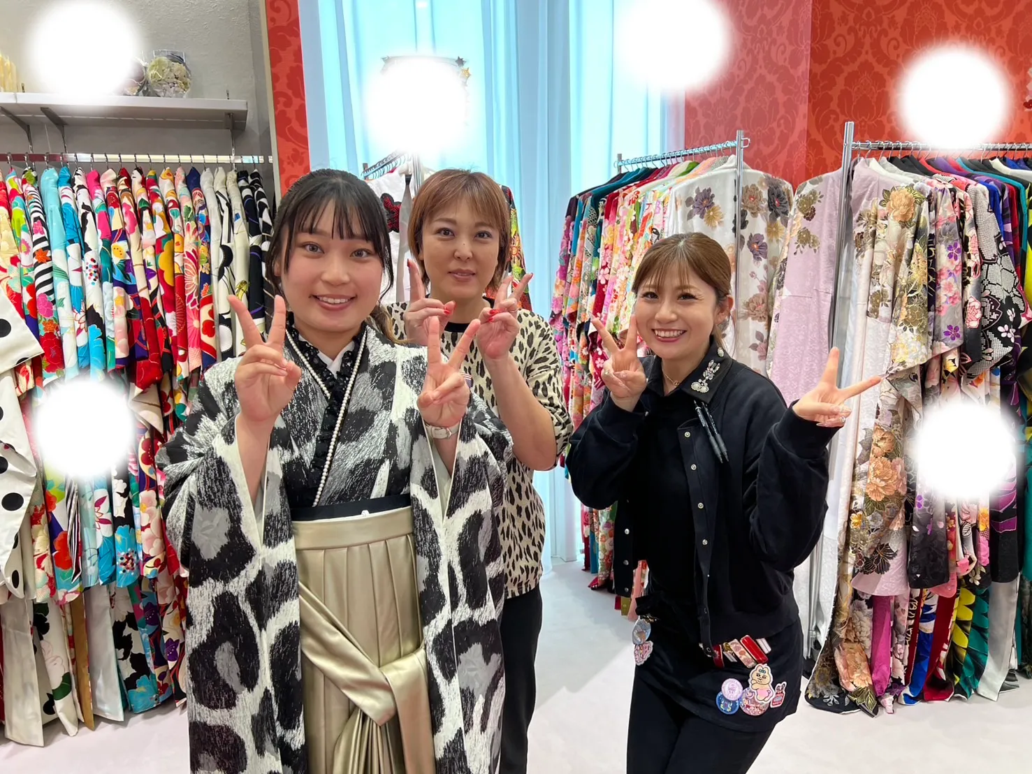 成人式　前撮り　梅田　袴　ヒョウ柄　黒