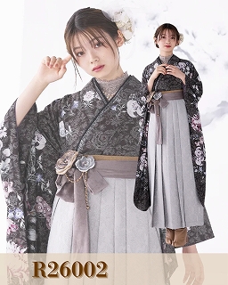 くすみカラー　グレー/ダスティーカラー　JILLSTUARTブランド袴　垢抜け　おしゃれ　ブーツコーデ　付け襟　南琴奈【通販可】R26002