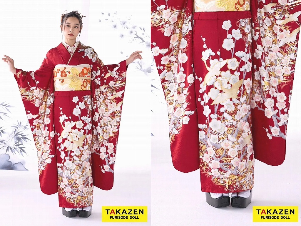 振袖　レンタル　奈良　振袖安い　最新作ヴィンテージスタイル　からし/マスタード/ビタミンカラー　無地　シンプル　個性派　目立つ　かぶらない　派手　ブーツコーデ　南琴奈【通販可】26063　最新作粋古典　赤/白　鶴柄/梅柄/流水模様　大人っぽい振袖　かっこいい　綺麗　華やか　弓ライカ【通販可】26072