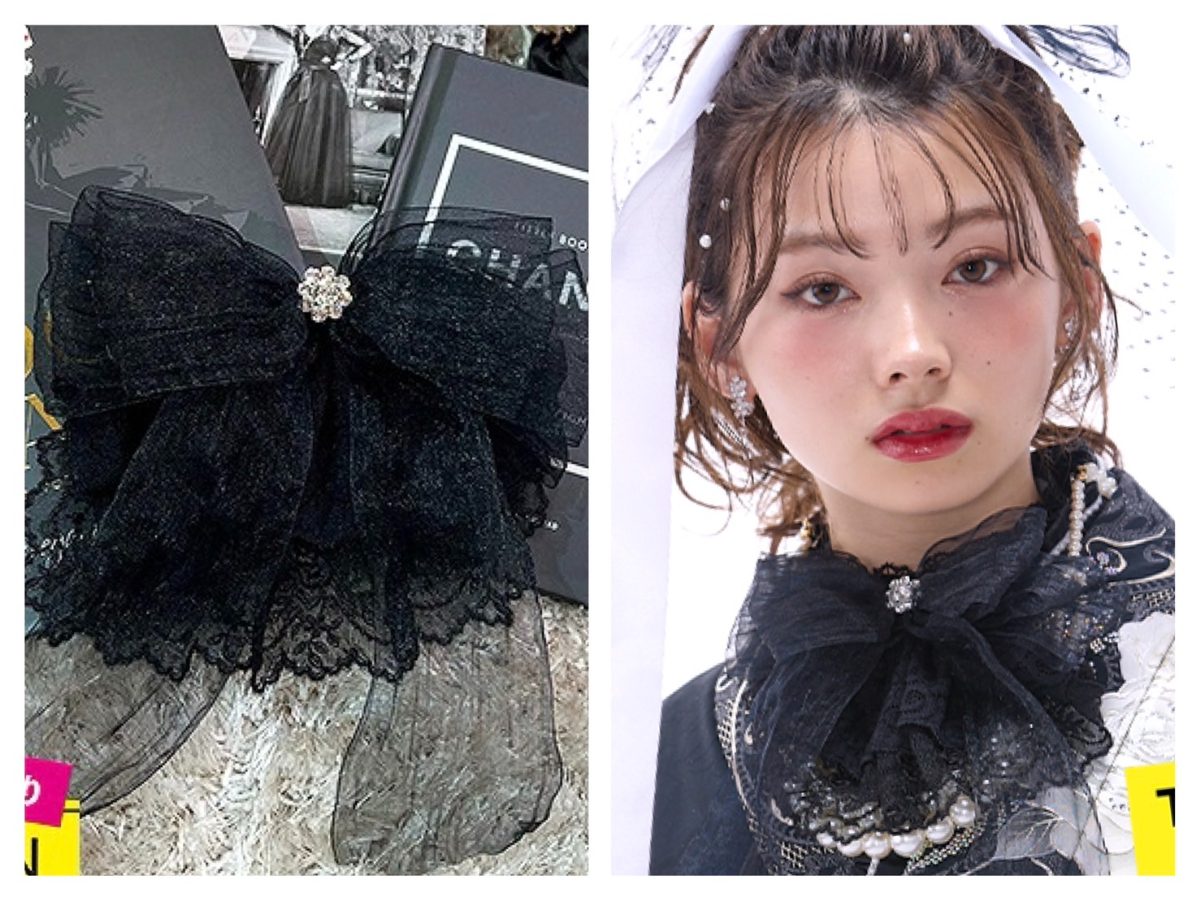 振袖レンタル　奈良　橿原　かわいい　おしゃれ　個性派　かわいい　かっこいい　くすみ　イマドキ　髪飾り　レースリボン
