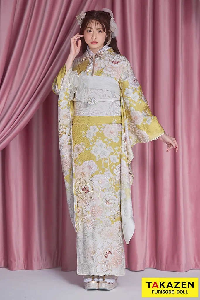 イエロー　振袖レンタル　かわいい