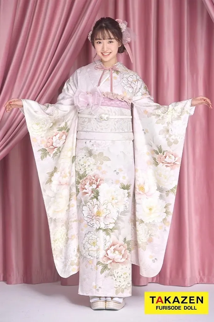 TAKAZEN　タカゼン　堺エリア　成人式振袖レンタル　ピンク振袖　可愛い　古典振袖　レース　キラキラ