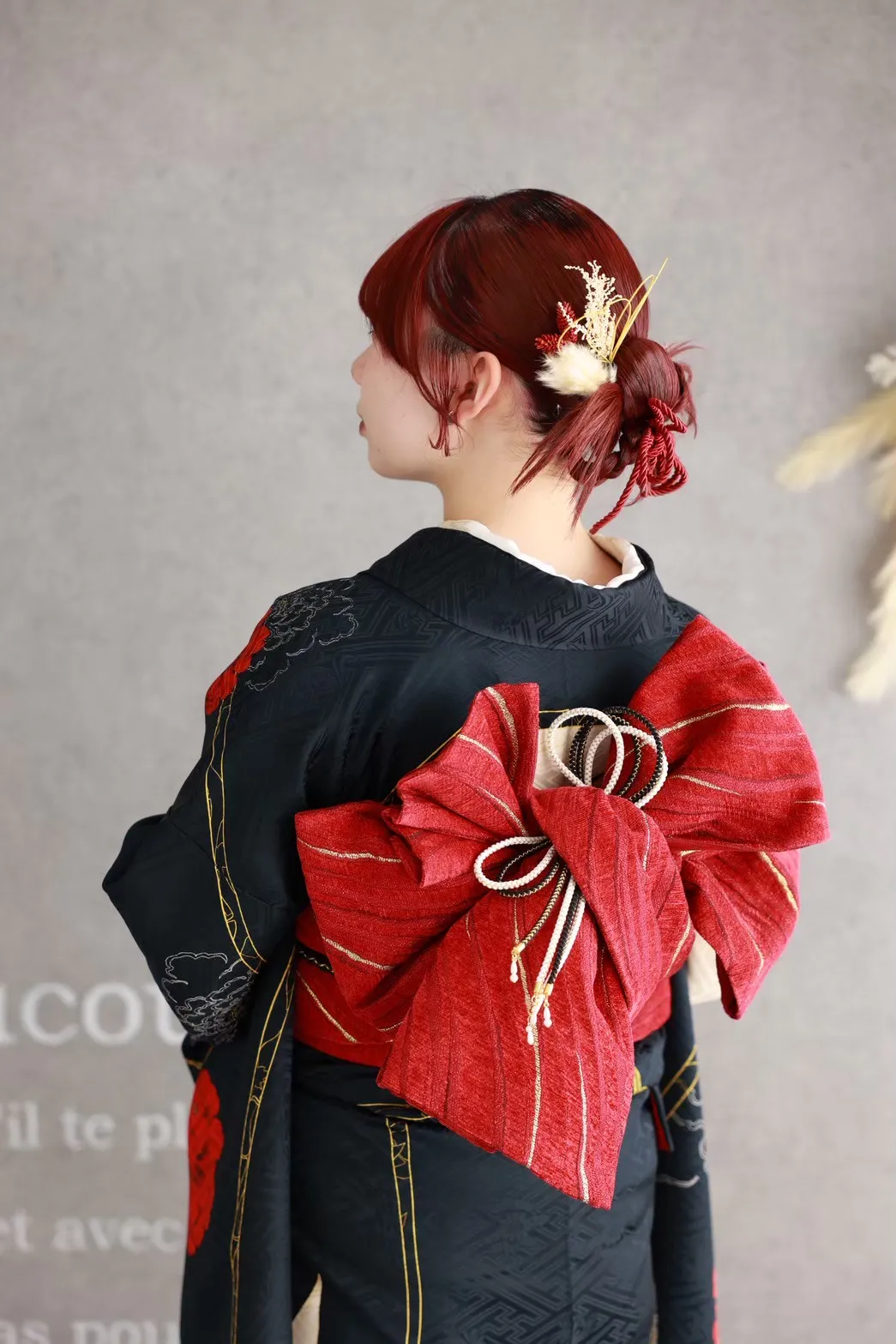 成人式ヘアアレンジ　カチモリ　まとめ髪