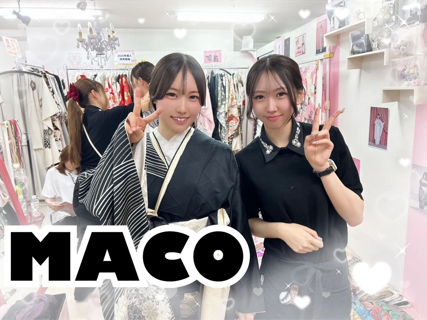 振袖　レンタル　奈良　振袖安い　華徒然×吉木千沙都振袖ネットレンタル　黒　菊柄/シンプル/梅柄　片身変わり　目立つ　すっきり柄　大人っぽい　トレンド　落ち着いた　K880