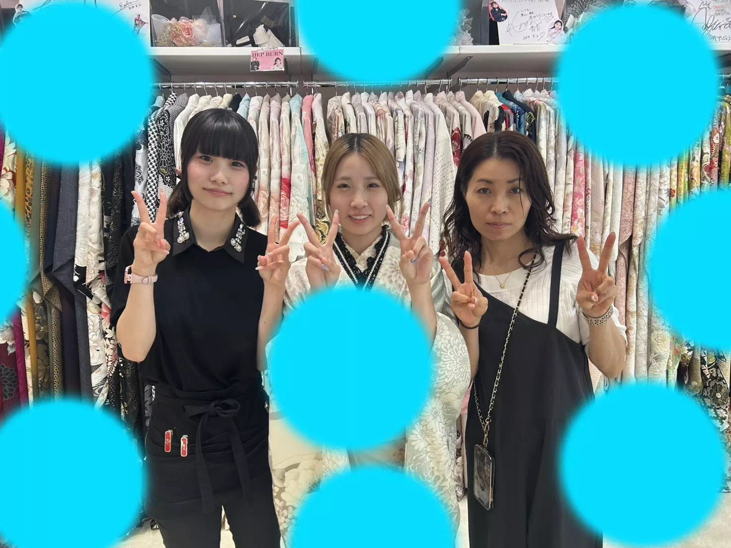 TAKAZEN神戸旧居留地店　成人式　振袖レンタル　カワイイ　イマドキ　くすみ　水色振袖