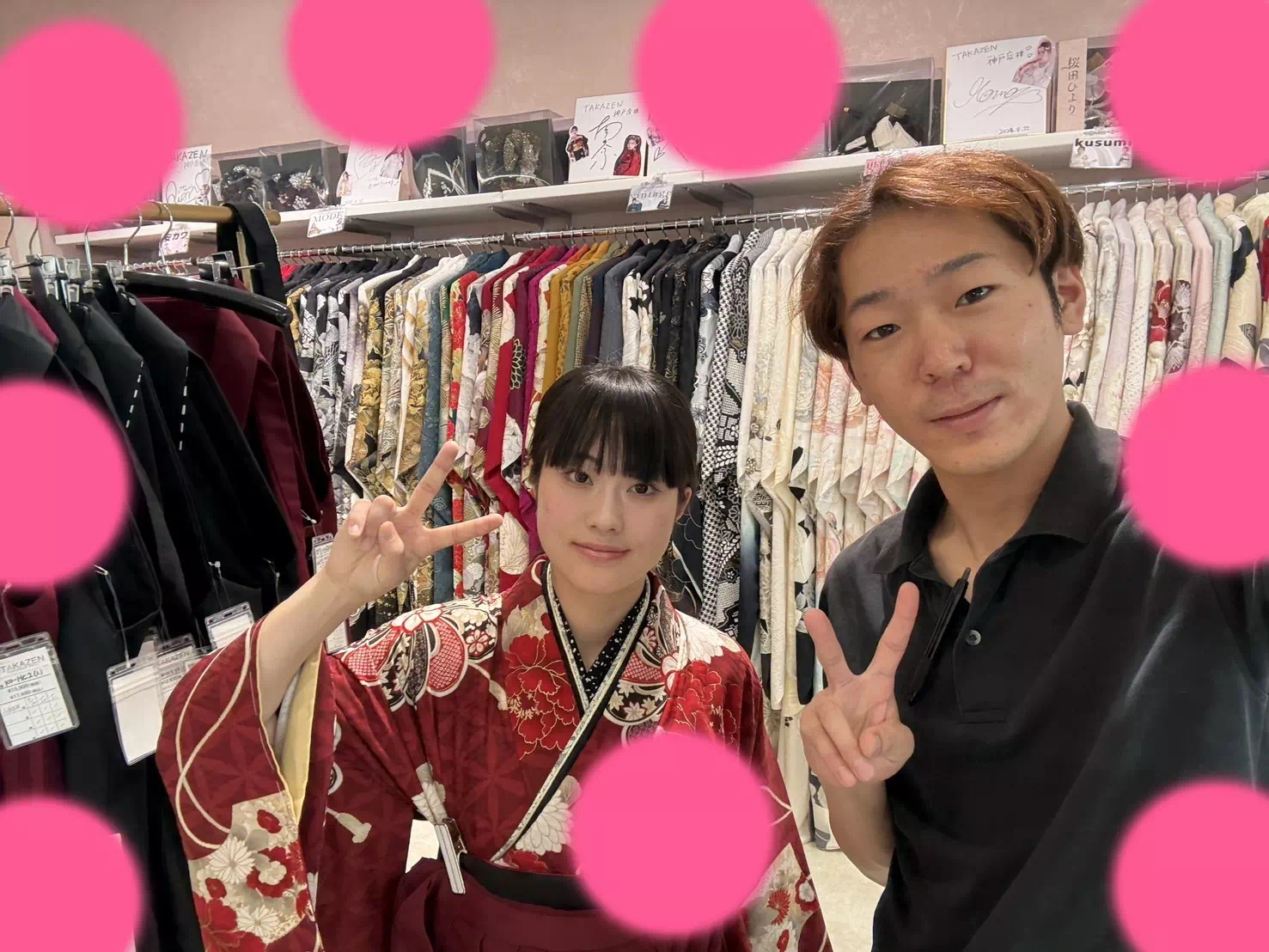 TAKAZEN神戸店　前撮り撮影会　イマドキ　カワイイ　コディネート　振袖　レンタル　袴　