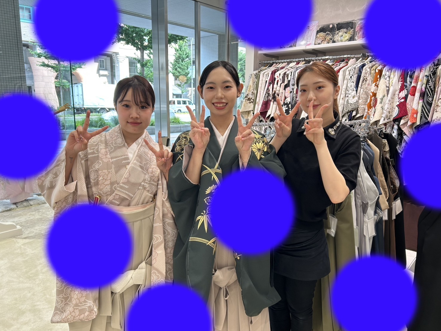 TAKAZEN神戸店　前撮り撮影会　イマドキ　カワイイ　コディネート　振袖　レンタル　袴　 くすみ