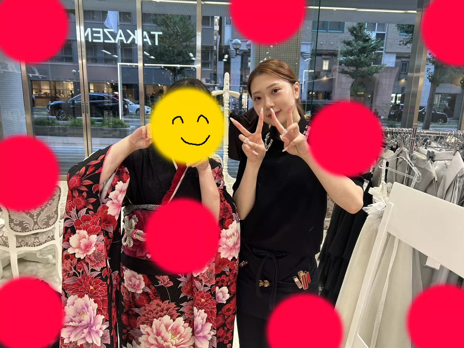 TAKAZEN神戸店　前撮り撮影会　イマドキ　カワイイ　コディネート　振袖　レンタル　袴　