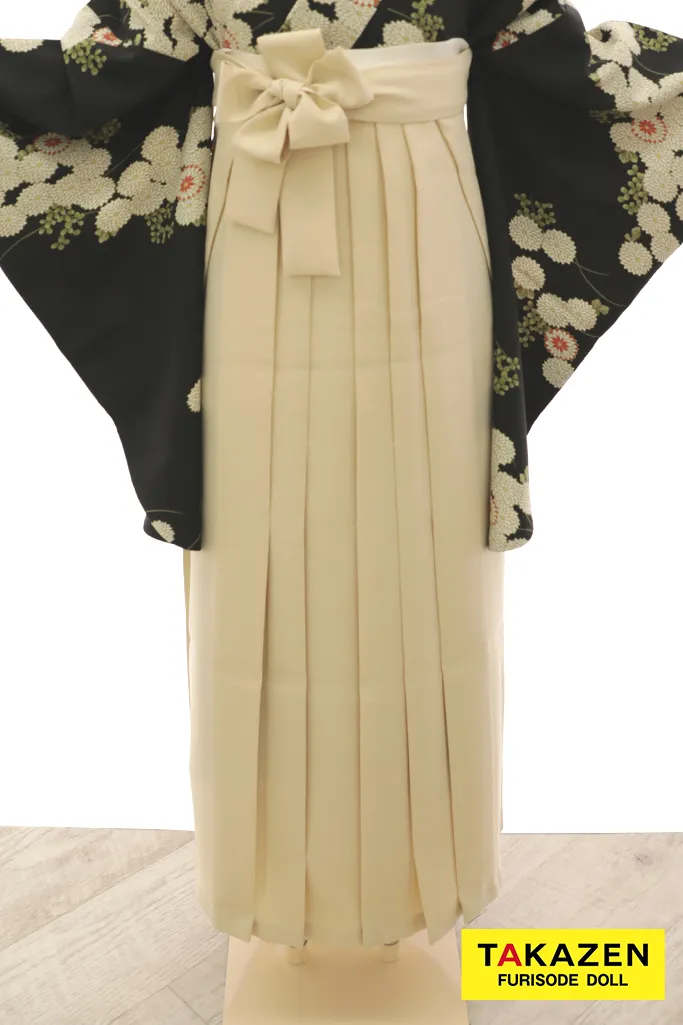 TAKAZENのレンタル袴 格安袴　正統派古典　黒　菊柄　シンプル　すっきり　上品　おしとやか【通販可】Y26